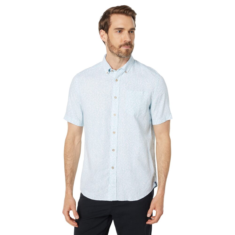 Southern Tide Short Sleeve Coral Life Sport Shirt Classic White SM